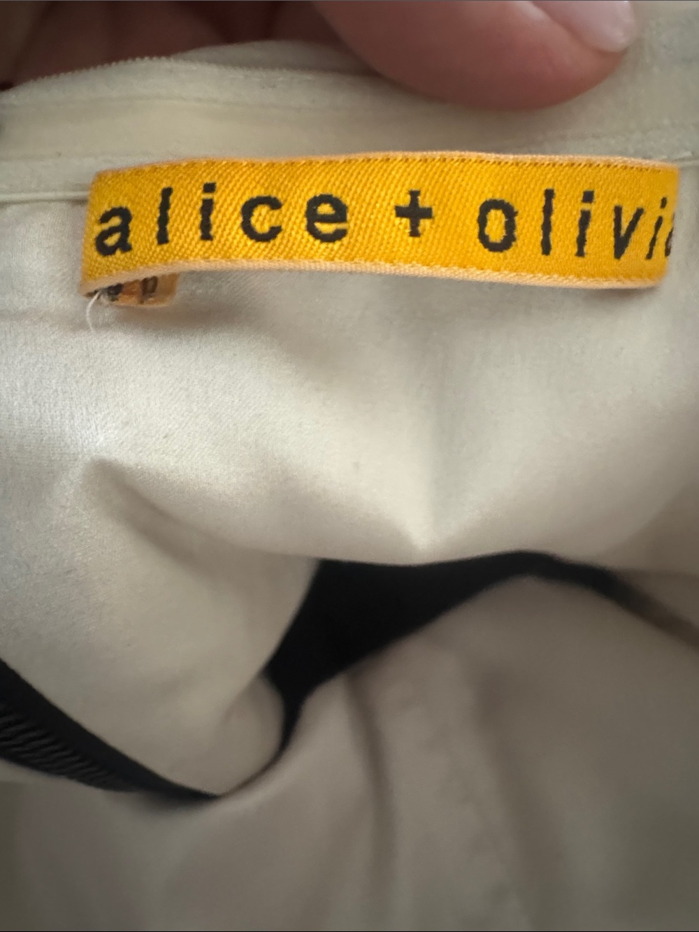 Alice + Olivia Strapless Ruffled Two-Tone Dress in Cream & Black PTP 15” - Picture 3 of 5